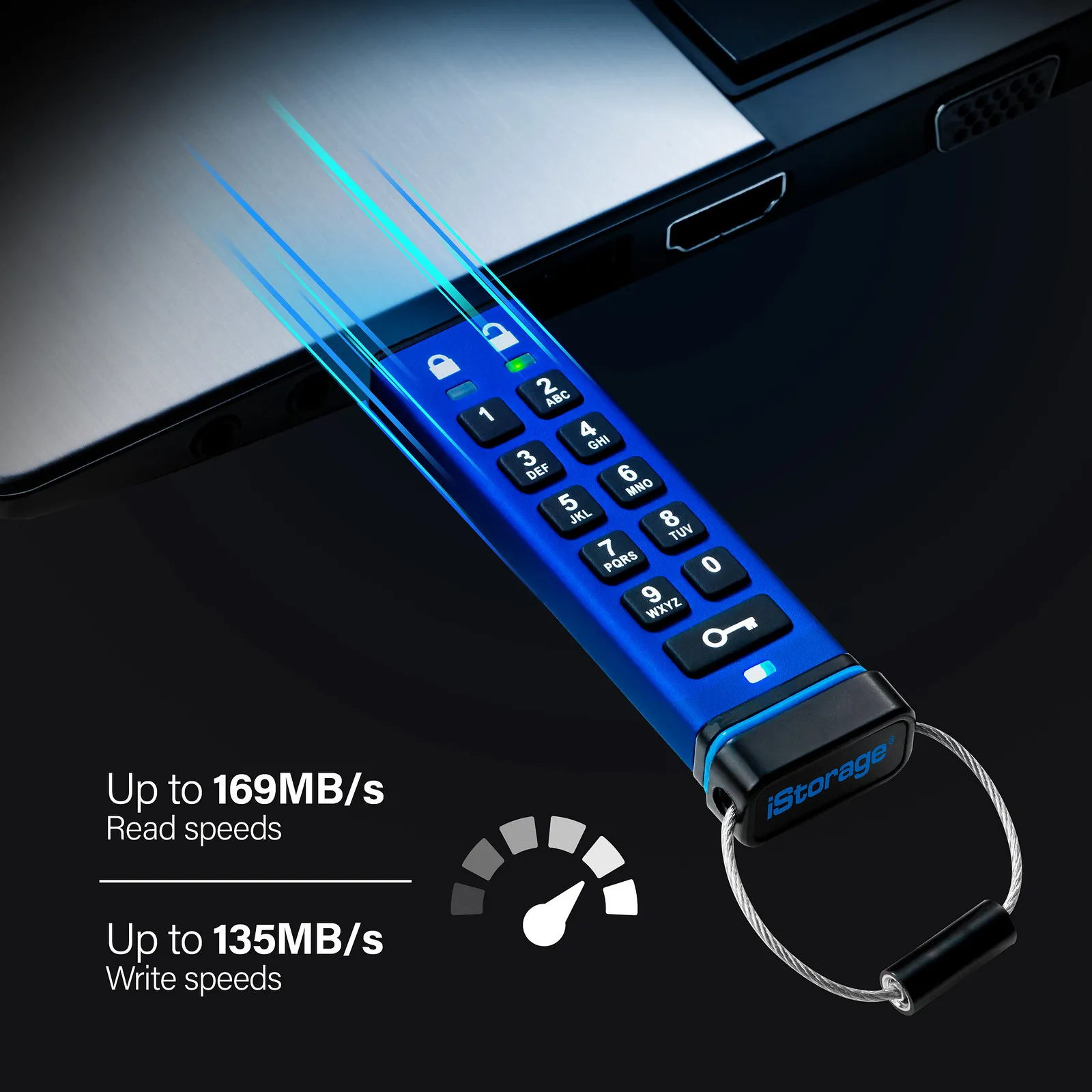 iStorage datAshur Pro USB3 256-bit 128GB  - Clé USB - visuel 4