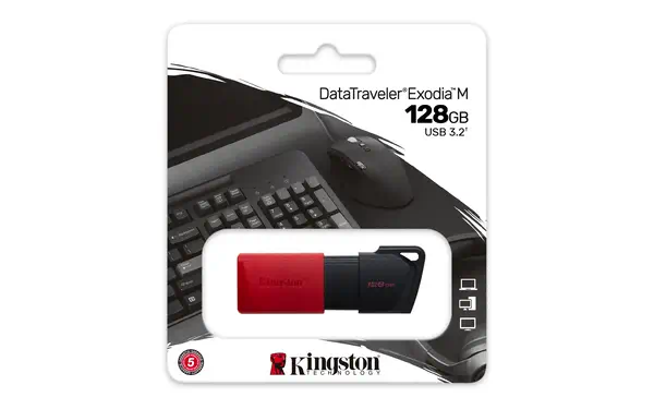 128GB USB3.2 Gen1 DataTraveler Exodia M (Noir + Rouge) - Kingston - Adaptateur stockage - visuel 6