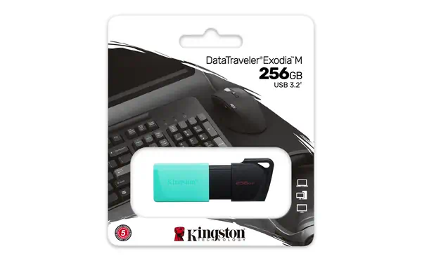 256GB USB3.2 Gen1 DataTraveler Exodia M (Noir + Turquoise) - Kingston - Disque dur Externe - visuel 6
