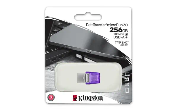 256 Go DataTraveler microDuo 3C 200 Mo/s dual USB-A + USB-C - Kingston - Adaptateur stockage - visuel 5