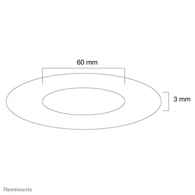 Neomounts FPMA-CRW6 Rosace encastrable au plafond - diam. 60 mm - Support Fixe & Mobile - visuel 1