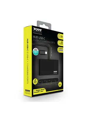 Port Designs 900147 hub & concentrateur USB Type-C 5000 Mbit/s Noir - Station d'accueil pour portable - visuel 2
