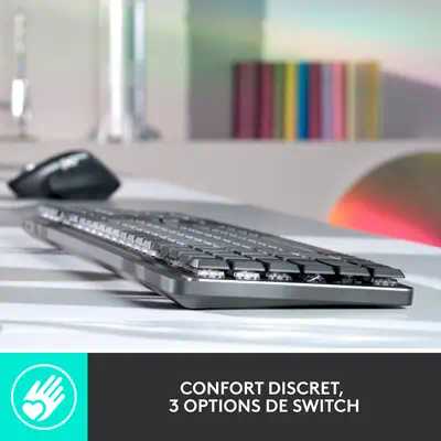 Logitech 920-010751 clavier Bureau RF sans fil + Bluetooth AZERTY Français Graphite - Clavier - visuel 10