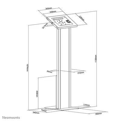 Neomounts FL15-750WH1 Support pour tablette au sol 9.7-11" - verrouillable - Accessoires Tablette - visuel 1