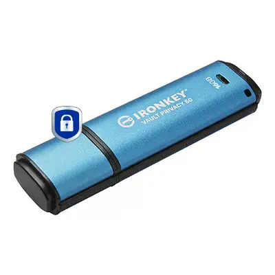 16Go IronKey Vault Privacy 50 chiffrée AES-256, FIPS Kingston - visuel 1 - hello RSE - Gérer localement les clés USB pour les petites et moyennes entreprises