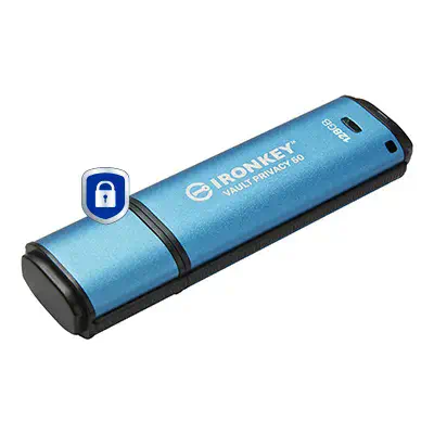128Go IronKey Vault Privacy 50 chiffrée AES-256, FIPS Kingston - visuel 1 - hello RSE - Gérer localement les clés USB pour les petites et moyennes entreprises