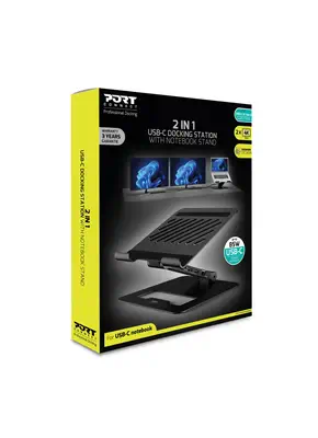 Station d’accueil USB-C 2 en 1 avec support pour ordinateur portable - Port Designs - Station d'accueil pour portable - visuel 10