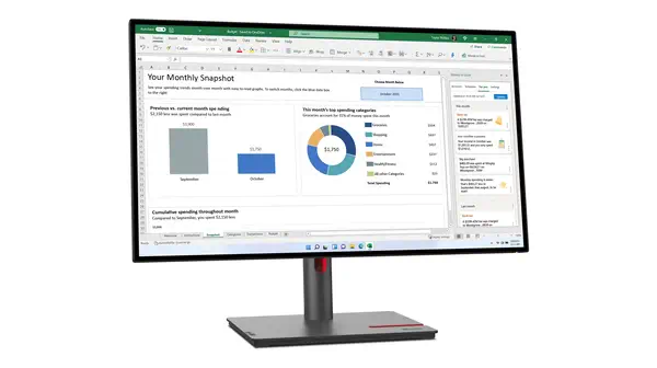 Lenovo ThinkVision P27h-30 LED display 68,6 cm (27") Lenovo - visuel 1 - hello RSE - Une connectivité qui vous permet de garder une longueur d'avance