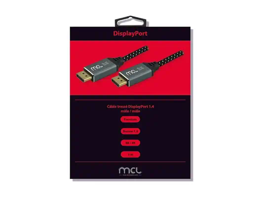 MCL DisplayPort mesh cable 8K/1.4 male / male - 3m - Câble pour Affichage - visuel 2