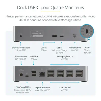 Dock USB-C - Mini Dock avec Hub USB-C HDMI avec 1x USB Type-C & 3x USB-A, Ethernet, Audio - Mini Doc - StarTech - Station d'accueil pour portable - visuel 9