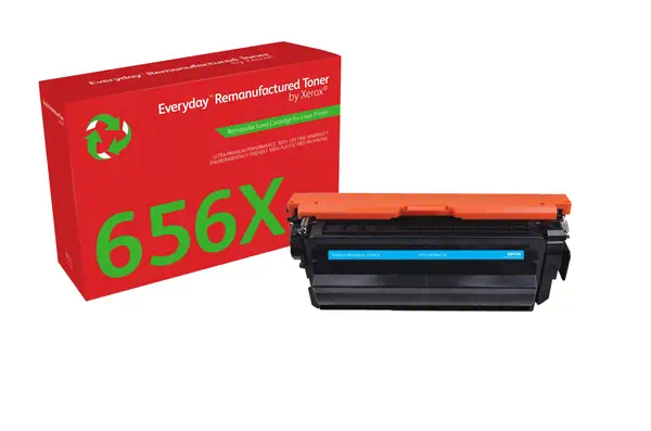 Toner remanufacturé Cyan Everyday™ de Xerox compatible avec HP 656X (CF461X), Grande capacité - visuel 1