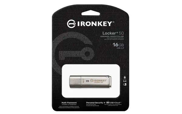 16 Go IKLP50 AES USB, w/256bit Encryption Kingston - visuel 1 - hello RSE - Fonctions de sécurité supplémentaires