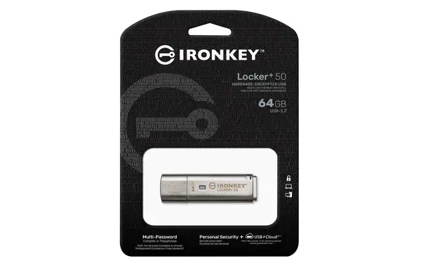 64 Go IKLP50 AES USB, w/256bit Encryption Kingston - visuel 1 - hello RSE - Fonctions de sécurité supplémentaires