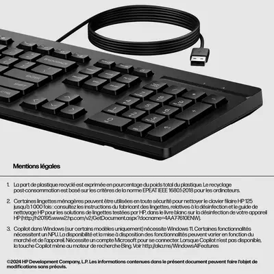 Clavier filaire USB HP 125 - visuel 10