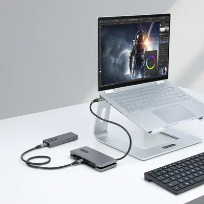 Hub USB-C à 4 Ports - 1x USB A et 3x USB C - Adaptateur Multiport USB 3.1 10Gbps - Alimentation par  - StarTech - Station d'accueil pour portable - visuel 9