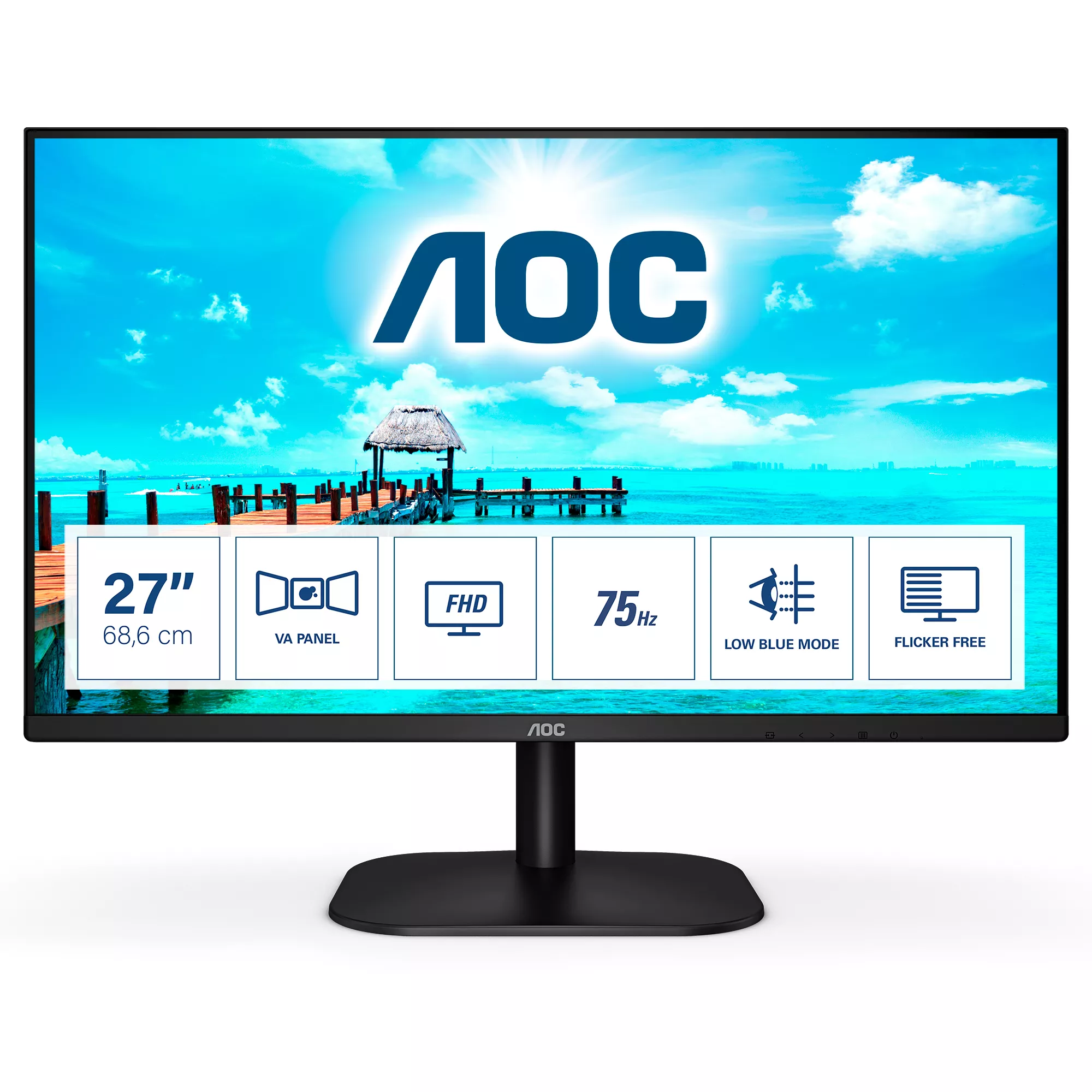 Revendeur officiel Ecran Ordinateur AOC 27B2DM 27p monitor HDMI VGA DVI