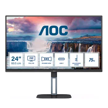 Revendeur officiel Ecran Ordinateur AOC 24V5C/BK 23.8p monitor HDMI DP USB-C
