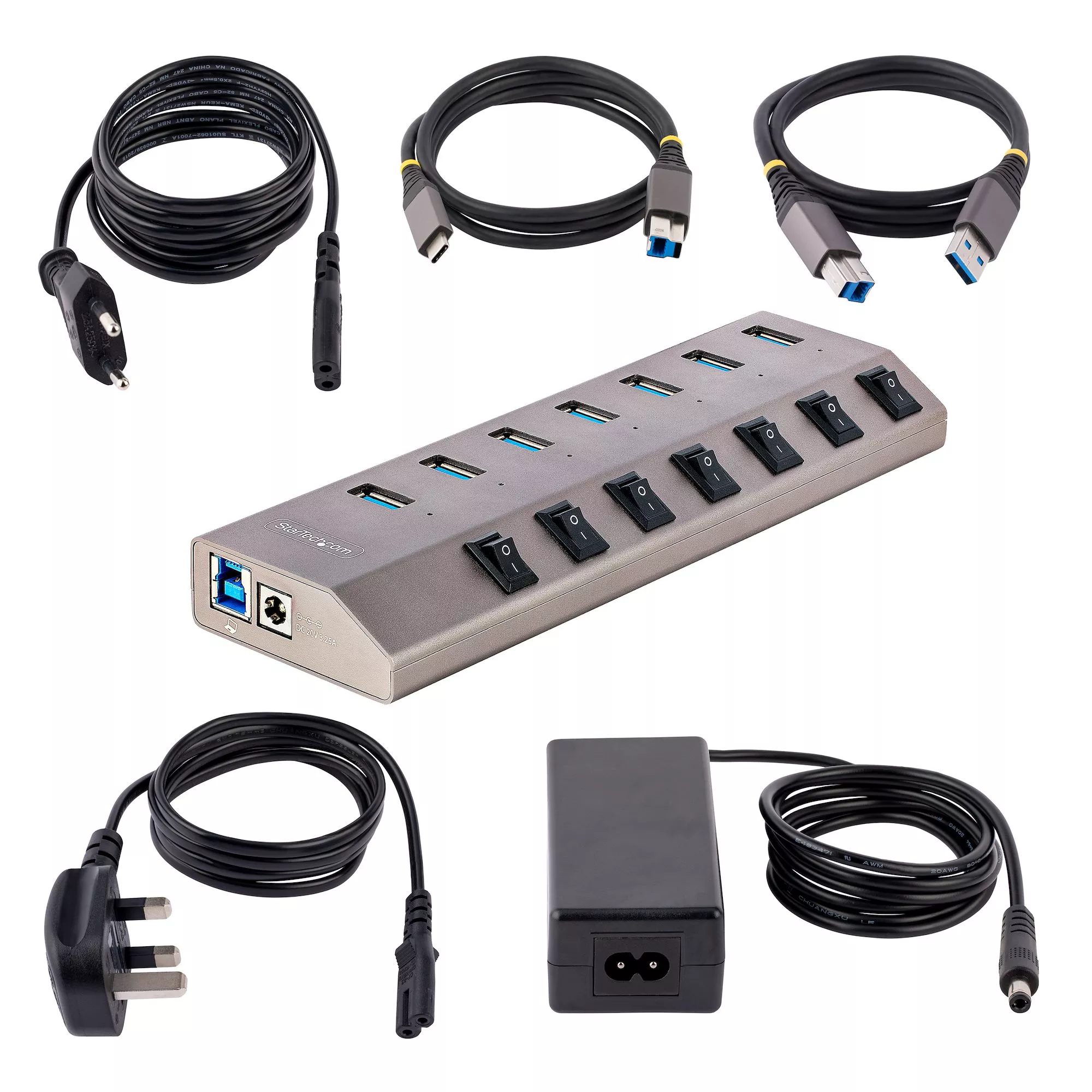 StarTech.com Hub USB-C avec Auto-Alimenté à 7 Ports 