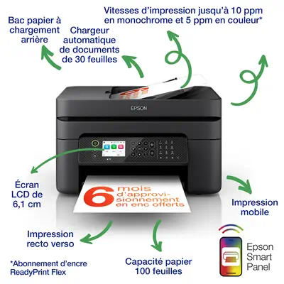 Epson WorkForce WF-2950DWF Jet d'encre A4 5760 x 1440 DPI 33 ppm Wifi - Multifonctions Jet d'encre - visuel 4