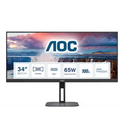 Achat AOC U34V5C/BK 34p VA WQHD display 3440x1440 21:9 4ms au meilleur prix