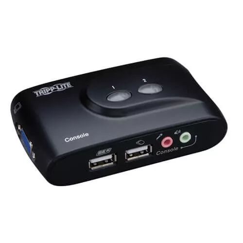 Revendeur officiel EATON TRIPPLITE 2-Port Compact USB KVM Switch with Audio and Cable