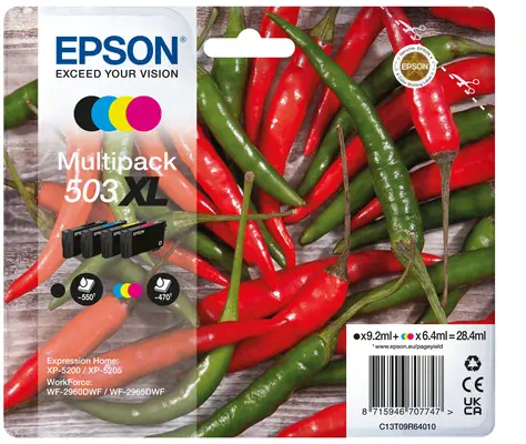 Epson 503XL cartouche d'encre 4 pièce(s) Original Rendement élevé (XL) Noir, Cyan, Magenta, Jaune - Cartouches d'encre - visuel 1