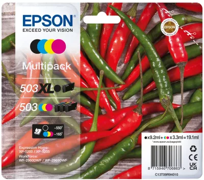Revendeur officiel EPSON Multipack 4colours 503 XL Black/Std. CMY