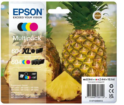 Epson 604XL cartouche d'encre 4 pièce(s) Original Rendement élevé (XL) Noir, Cyan, Magenta, Jaune - Cartouches d'encre - visuel 1