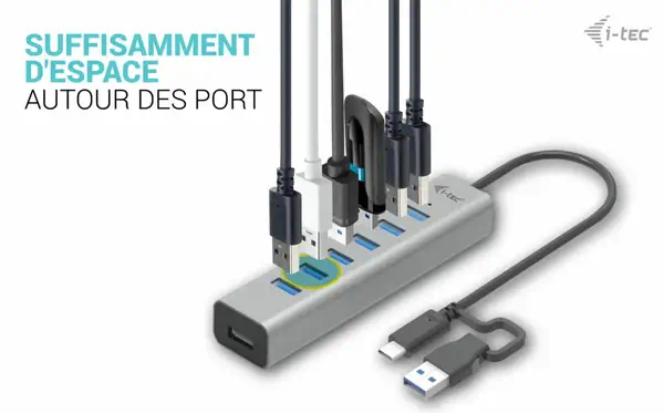 i-tec USB-C/USB-A Charging Metal HUB 7 Port - I-Tec - Accessoires Tablette - visuel 7