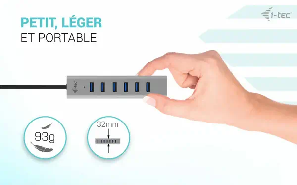 i-tec USB-C/USB-A Charging Metal HUB 7 Port - I-Tec - Accessoires Tablette - visuel 9