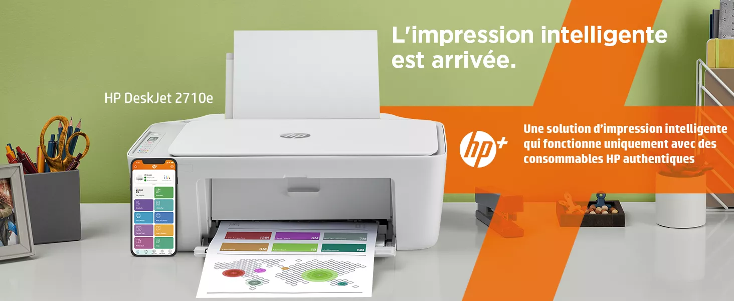 HP DeskJet Imprimante Tout-en-un HP 2710e, Couleur, Imprimante pour  Domicile