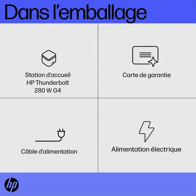 Station d’accueil HP Thunderbolt 280 W G4 avec câble combo - Station d'accueil pour portable - visuel 9