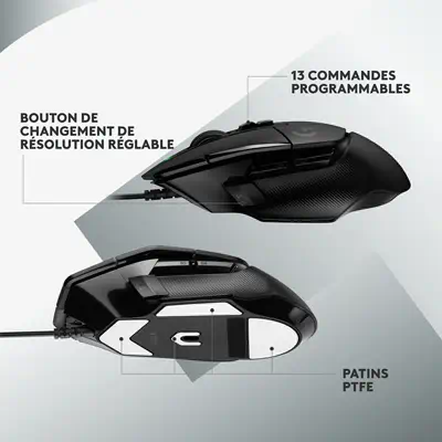 Logitech G G502 X Logitech - visuel 1 - hello RSE - Bouton de changement de résolution réglable