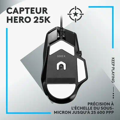 Logitech G G502 X Logitech - visuel 1 - hello RSE - Capteur HERO 25K