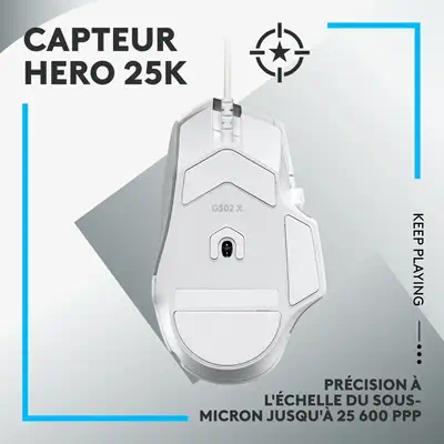 Logitech G G502 X Logitech - visuel 1 - hello RSE - Capteur HERO 25K