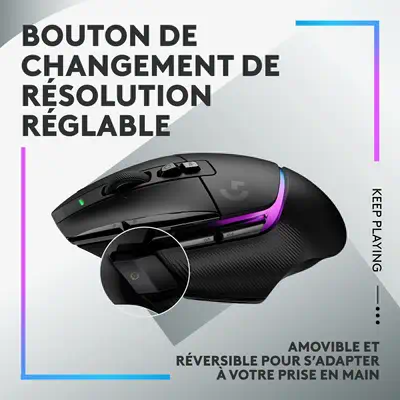 Logitech G G502 X PLUS Logitech - visuel 1 - hello RSE - Bouton de changement de résolution réglable