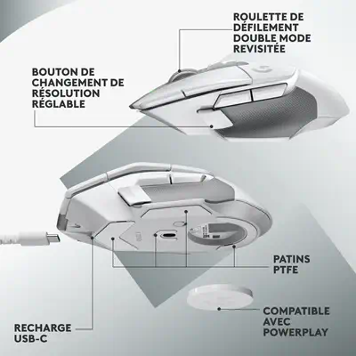 Logitech G G502 X LIGHTSPEED Logitech - visuel 1 - hello RSE - Bouton de changement de résolution réglable