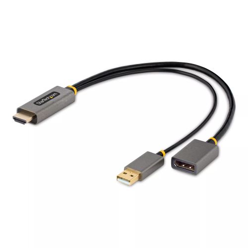 Revendeur officiel StarTech.com Adaptateur HDMI vers DisplayPort - Adaptateur HDMI vers DisplayPort de 30cm - Câble HDMI vers Displayport, Alimentation par Bus - Adaptateur HDMI 2.0 à DP 1.2, HDR - Convertisseur HDMI Displayport