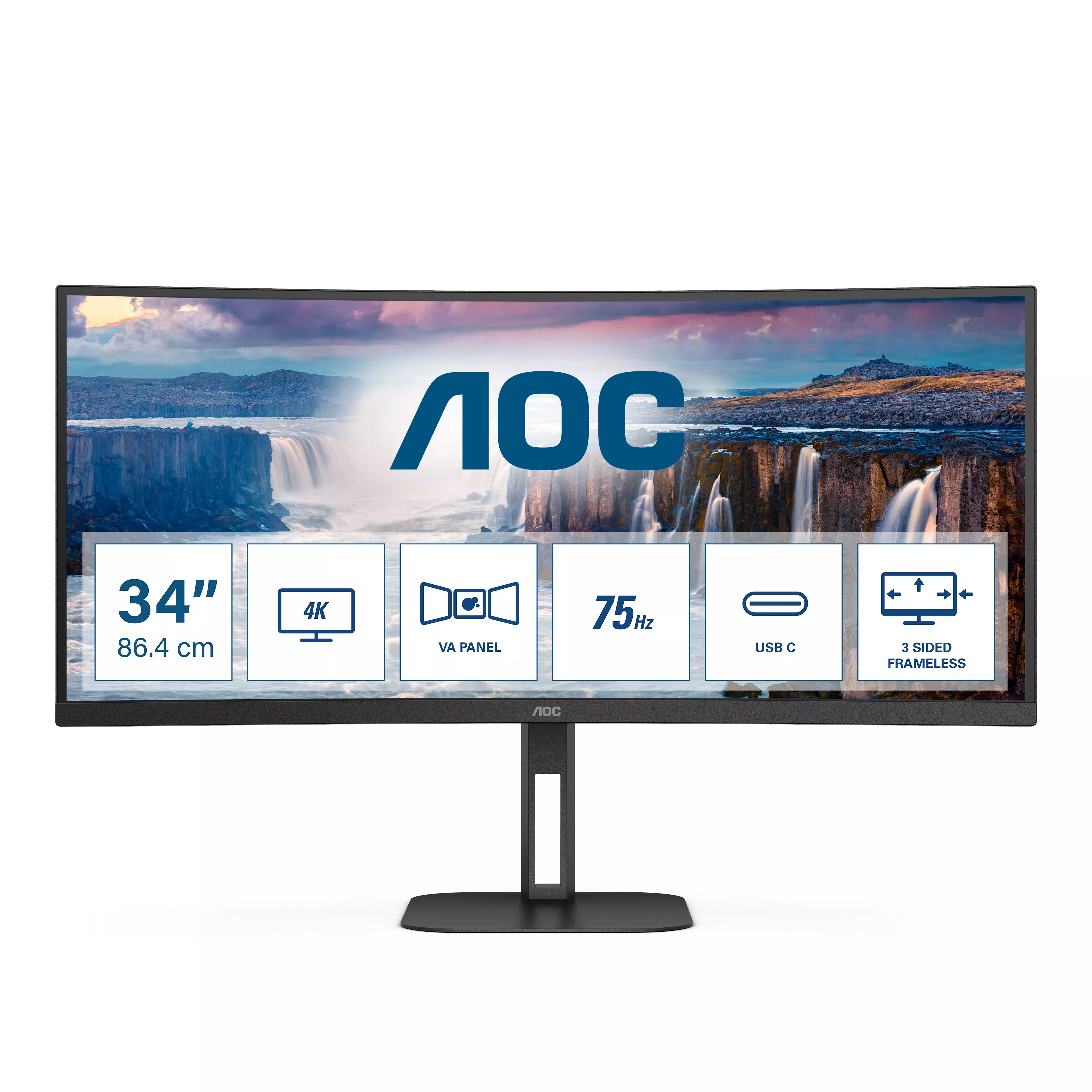Achat AOC CU34V5C/BK 34p monitor HDMI DP USB et autres produits de la marque AOC