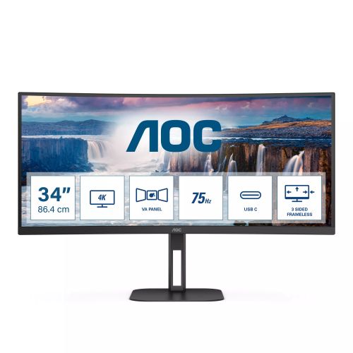 Vente AOC CU34V5C/BK 34p monitor HDMI DP USB au meilleur prix