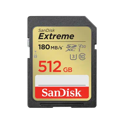 SanDisk Extreme 512 Go SDXC UHS-I Classe 10 - Sandisk - Carte Mémoire - visuel 1