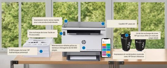 HP LaserJet Tank MFP 2604DW Print copy scan HP - visuel 1 - hello RSE - Tambour d'imagerie jusqu'à 50 000 pages