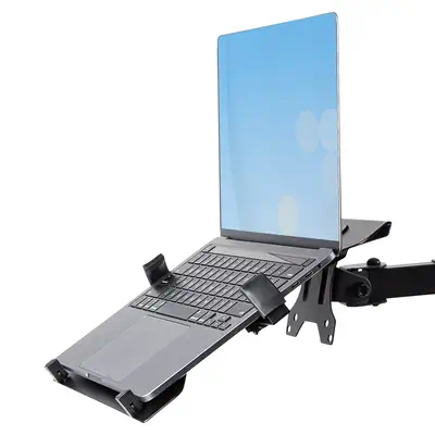 Bras articulé avec support pour ordinateur portable et écran