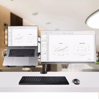 Double support d'écran pour moniteur et ordinateur portable VESA