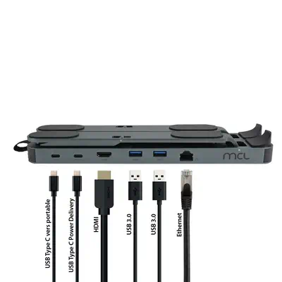 MCL Station d'accueil 6 ports avec support PC - Station d'accueil pour portable - visuel 3