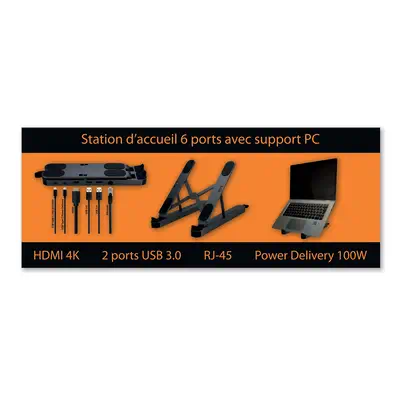 MCL Station d'accueil 6 ports avec support PC - Station d'accueil pour portable - visuel 4