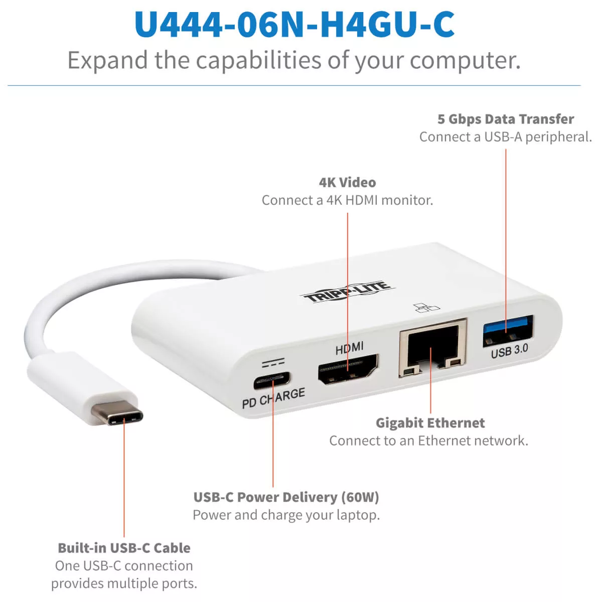 Achat EATON TRIPPLITE USB-C Multiport Adapter - 4K HDMI sur hello RSE - visuel 3