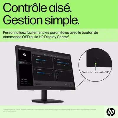 Écran FHD HP P22v G5 HP - visuel 1 - hello RSE - Simplicité du bouton OSD à Joypad
