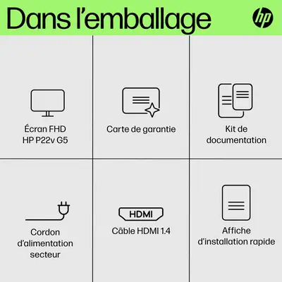 Écran FHD HP P22v G5 - Ecran Ordinateur - visuel 7