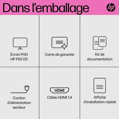 Écran FHD HP P22 G5 - Ecran Ordinateur - visuel 8